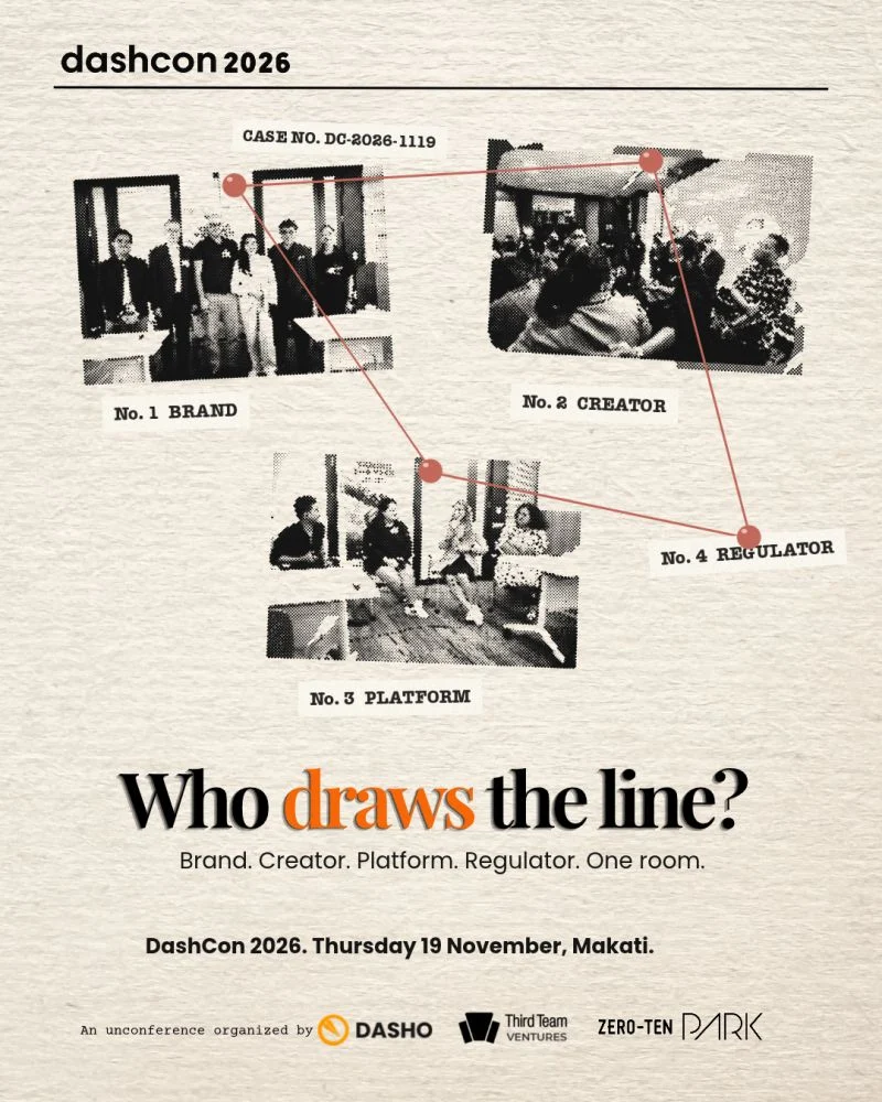Poster: Who draws the line? Brand, creator, platform, regulator. One room.